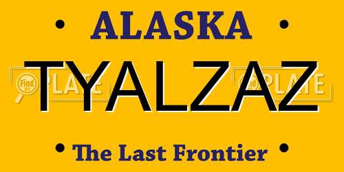 TYALZAZ Alaska License Plate