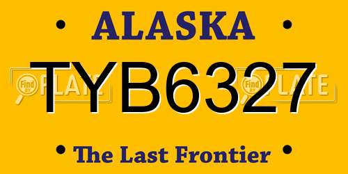 TYB6327 Alaska License Plate