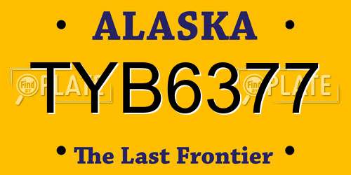 TYB6377 Alaska License Plate