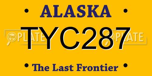 TYC287 Alaska License Plate