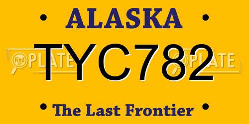 TYC782 Alaska License Plate