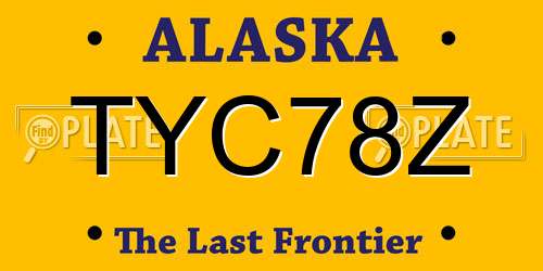 TYC78Z Alaska License Plate