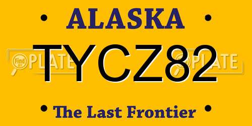 TYCZ82 Alaska License Plate