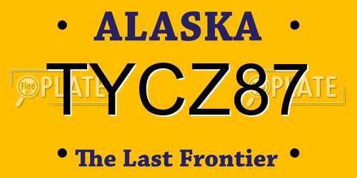 TYCZ87 Alaska License Plate