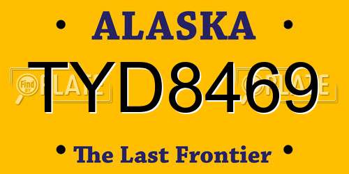 TYD8469 Alaska License Plate