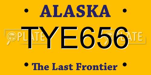 TYE656 Alaska License Plate