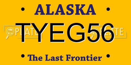 TYEG56 Alaska License Plate