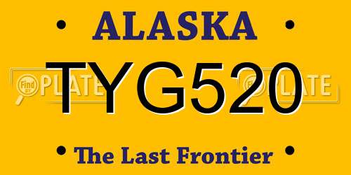 TYG520 Alaska License Plate