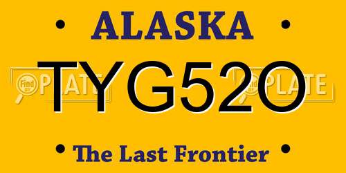 TYG52O Alaska License Plate