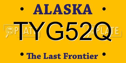 TYG52Q Alaska License Plate