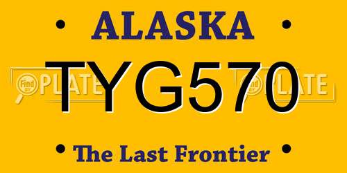 TYG570 Alaska License Plate