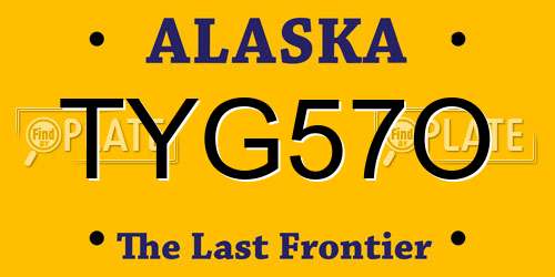 TYG57O Alaska License Plate