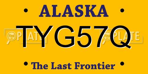 TYG57Q Alaska License Plate