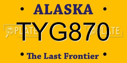 TYG870 Alaska License Plate