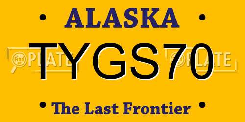TYGS70 Alaska License Plate