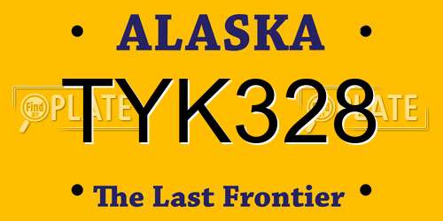 TYK328 Alaska License Plate
