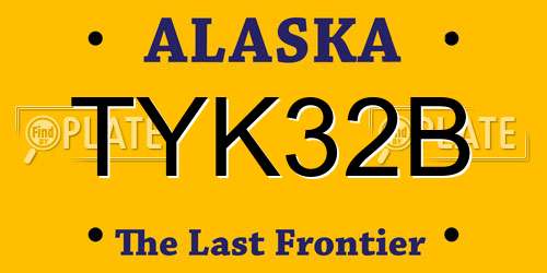 TYK32B Alaska License Plate
