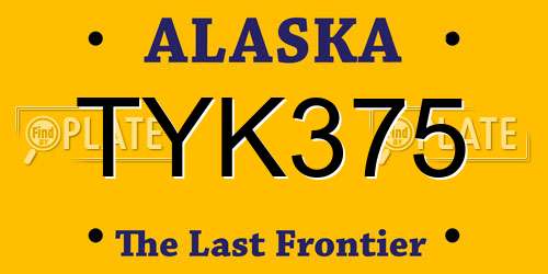TYK375 Alaska License Plate