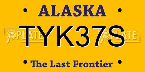 TYK37S Alaska License Plate