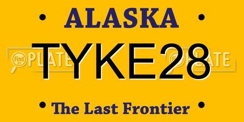 TYKE28 Alaska License Plate