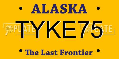 TYKE75 Alaska License Plate