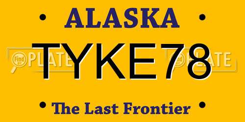 TYKE78 Alaska License Plate
