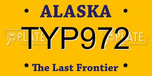 TYP972 Alaska License Plate