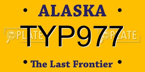 TYP977 Alaska License Plate