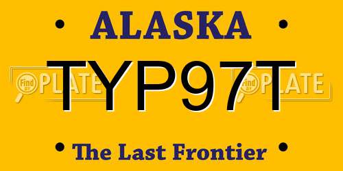 TYP97T Alaska License Plate