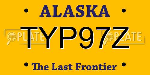 TYP97Z Alaska License Plate