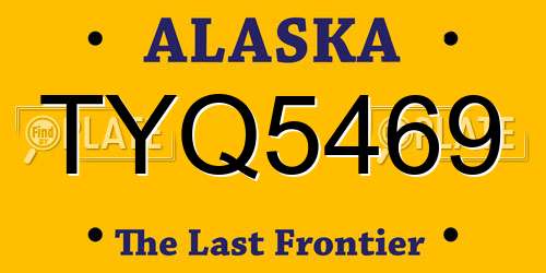TYQ5469 Alaska License Plate