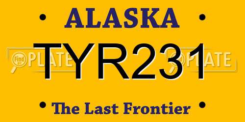 TYR231 Alaska License Plate