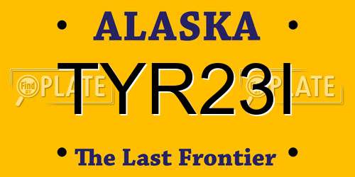 TYR23I Alaska License Plate