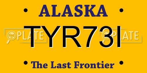 TYR73I Alaska License Plate