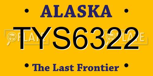 TYS6322 Alaska License Plate
