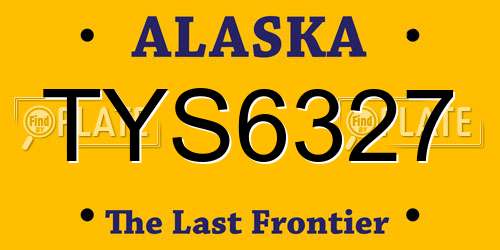 TYS6327 Alaska License Plate