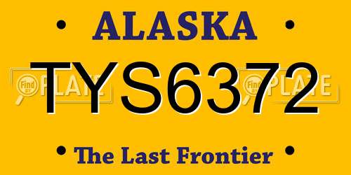 TYS6372 Alaska License Plate