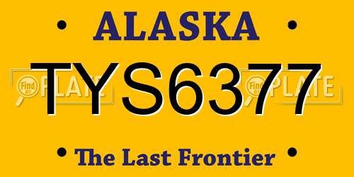TYS6377 Alaska License Plate