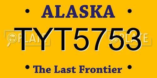 TYT5753 Alaska License Plate