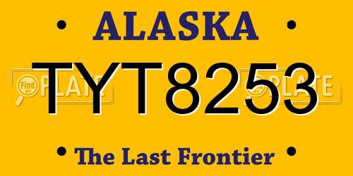 TYT8253 Alaska License Plate