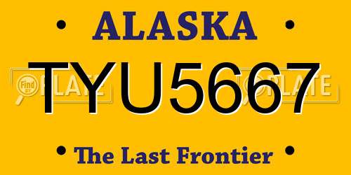 TYU5667 Alaska License Plate