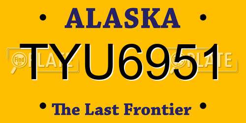 TYU6951 Alaska License Plate