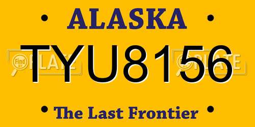 TYU8156 Alaska License Plate