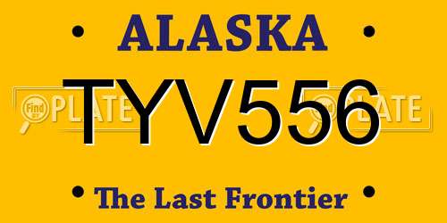 TYV556 Alaska License Plate