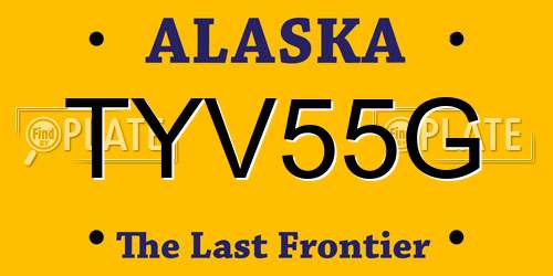 TYV55G Alaska License Plate