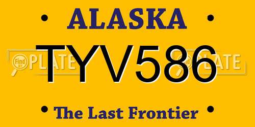 TYV586 Alaska License Plate
