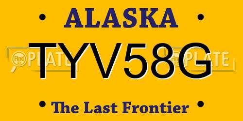 TYV58G Alaska License Plate