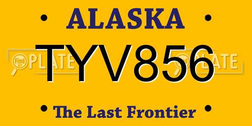 TYV856 Alaska License Plate