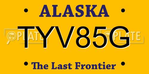 TYV85G Alaska License Plate