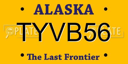 TYVB56 Alaska License Plate